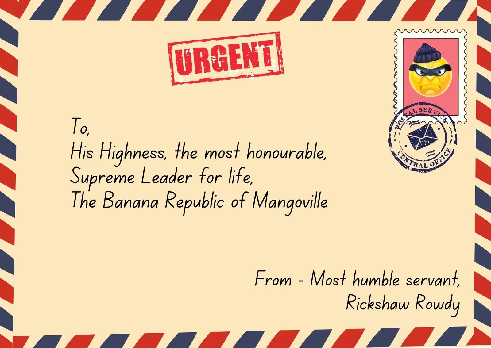 Rickshaw Rowdy writes letter to Supreme Leader